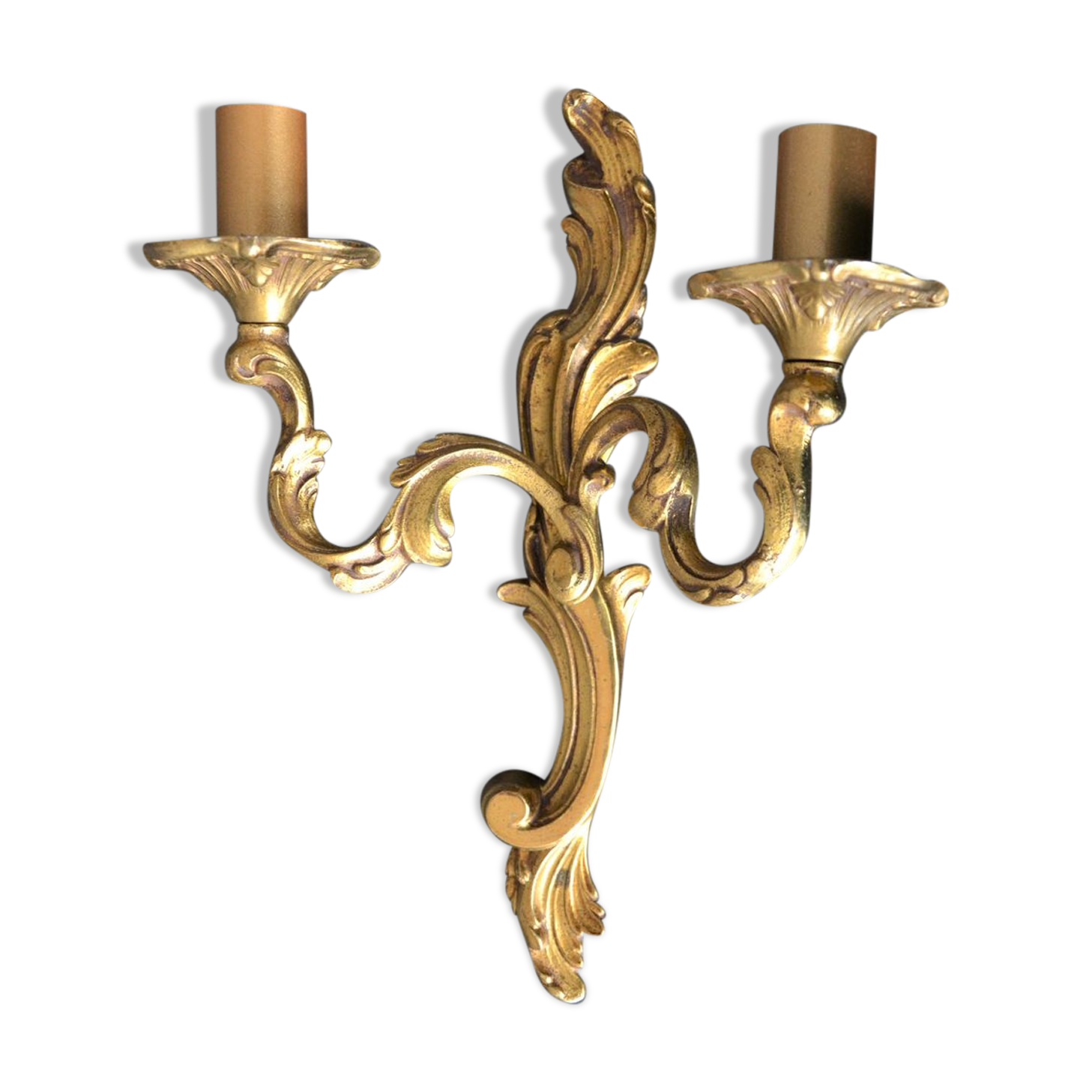 Wall lamp in twisted golden bronze baroque 2 lights