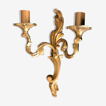 Applique en bronze doré torsadé baroque 2 lumières