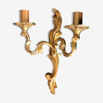 Wall lamp in twisted golden bronze baroque 2 lights