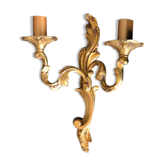 Applique en bronze doré torsadé baroque 2 lumières