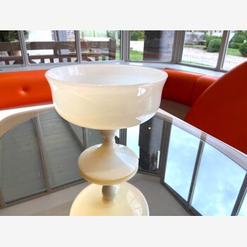 COUPE SUR PIED VINTAGE OPALINE LAITEUSE 