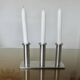 Bougeoir triple en acier inoxydable 1970