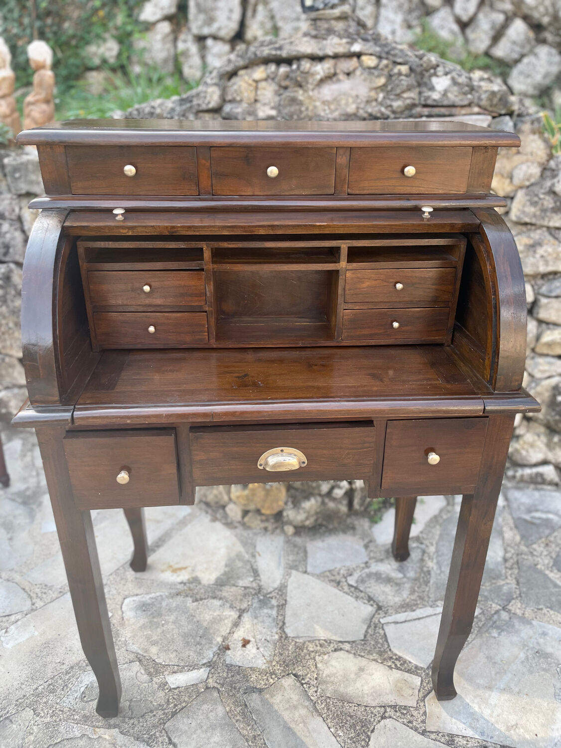 Solid wood cylinder desk