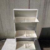 White metal shoe cabinet for 6 pairs