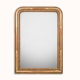Grand miroir ancien Louis Philippe en or rouge du XIXe siècle