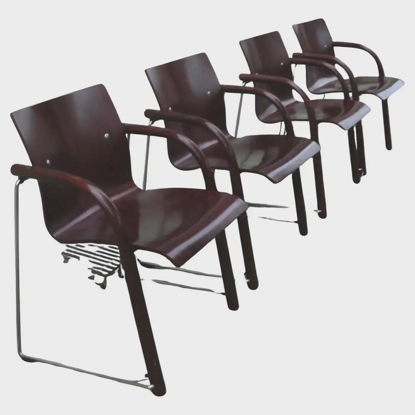 Set of 4 Thonet S 320 stackable chairs, 1980s