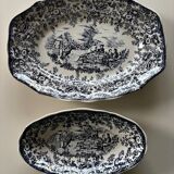 Luneville earthenware plates and dishes