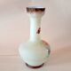 Late 19th Century French Opaline Glass Vase - Hand-Painted Floral Soliflore