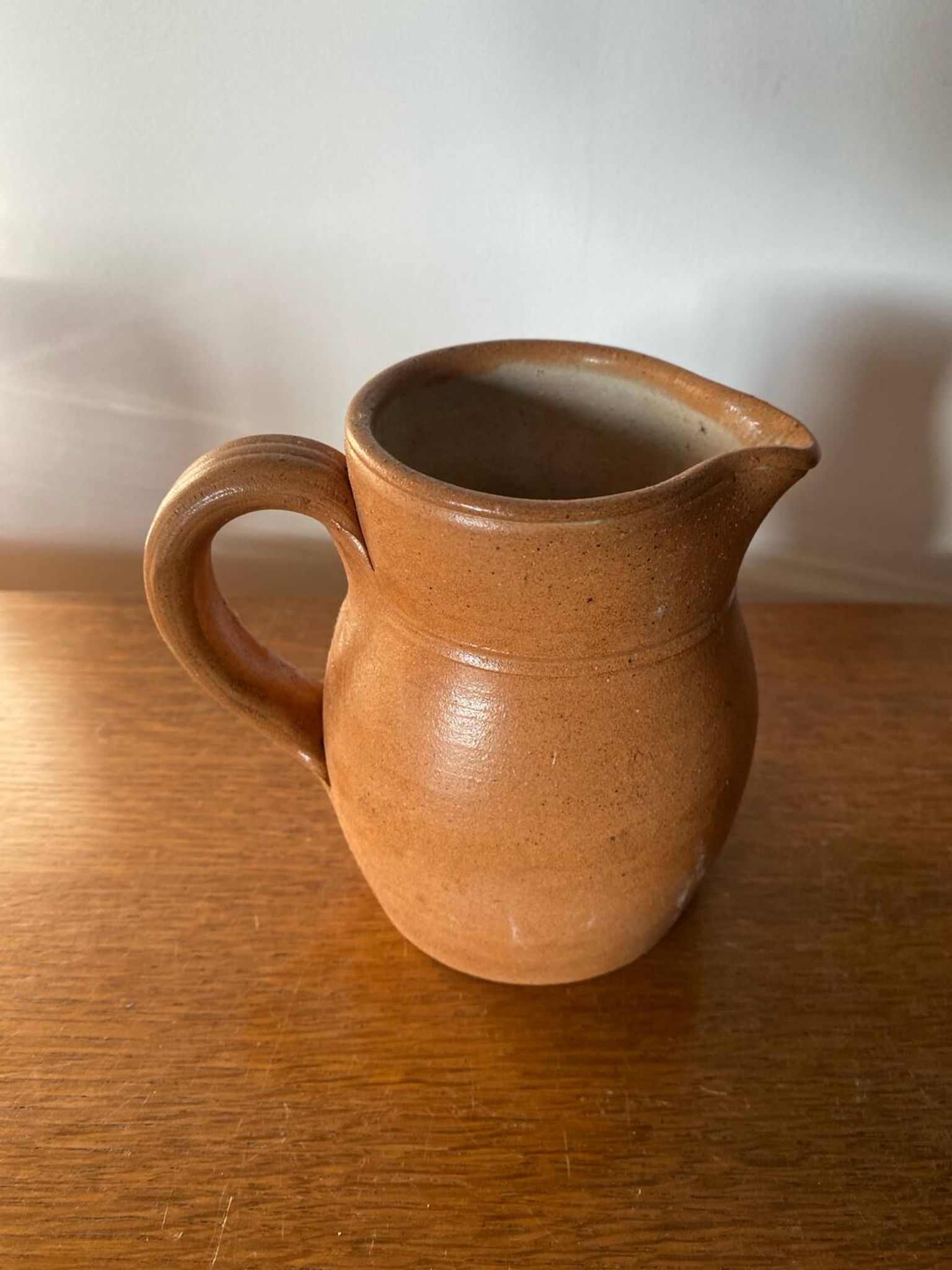 Pichet ancien la poterie des mottes grès marron beige cuisine vintage