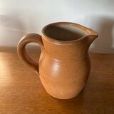 Antique pitcher la poterie des mottes stoneware brown beige vintage kitchen