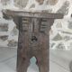 Brutalist monastic stool in solid oak