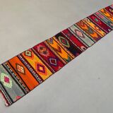Old Turkish narrow Kilim Runner 250x44 cm shabby chic, vintage kelim