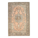 6x9 Salmon & Brown Madallion Pattern Persian Area Rug, 182x284Cm