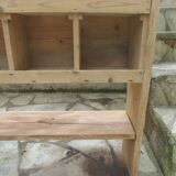 Vintage pitch pine furniture, 20 lockers, 2 mobile shelves.