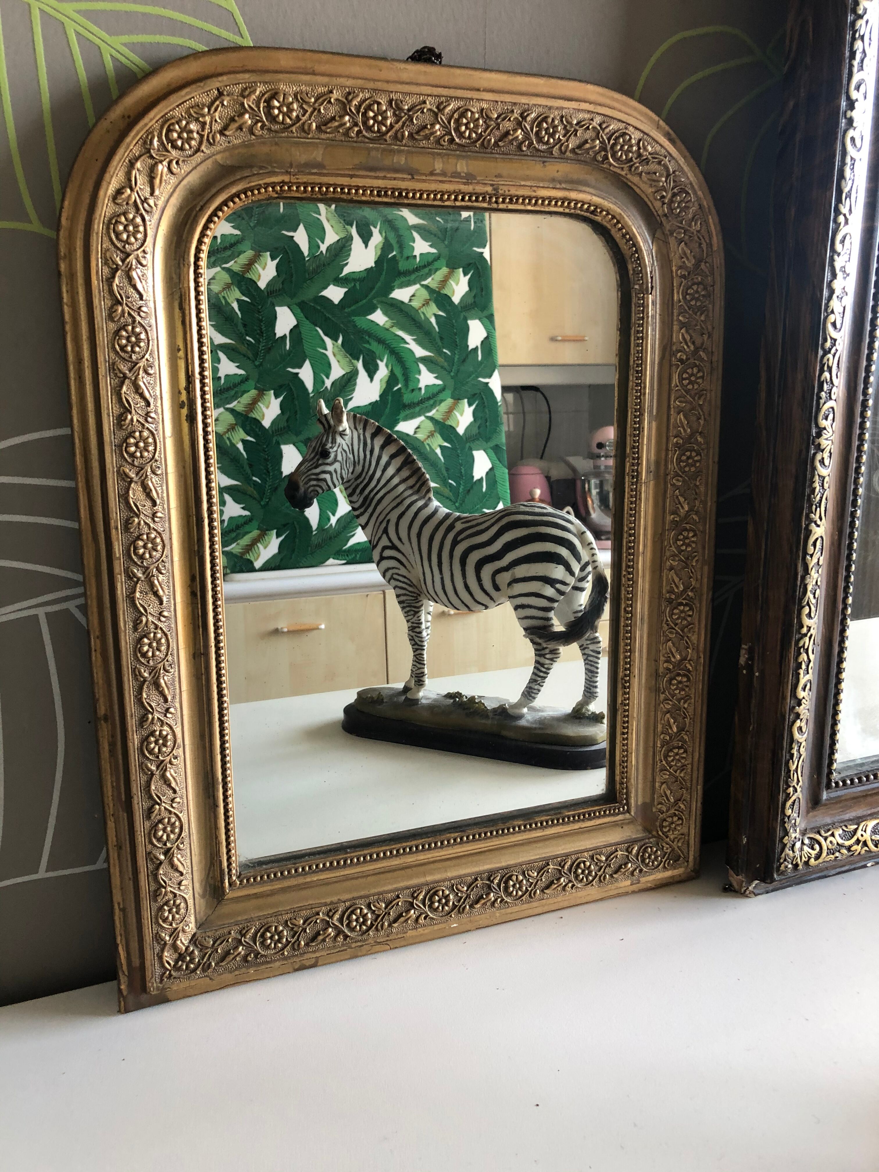 Philippe Louis mirror in gilded stucco