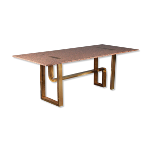 Table en granite et laiton par