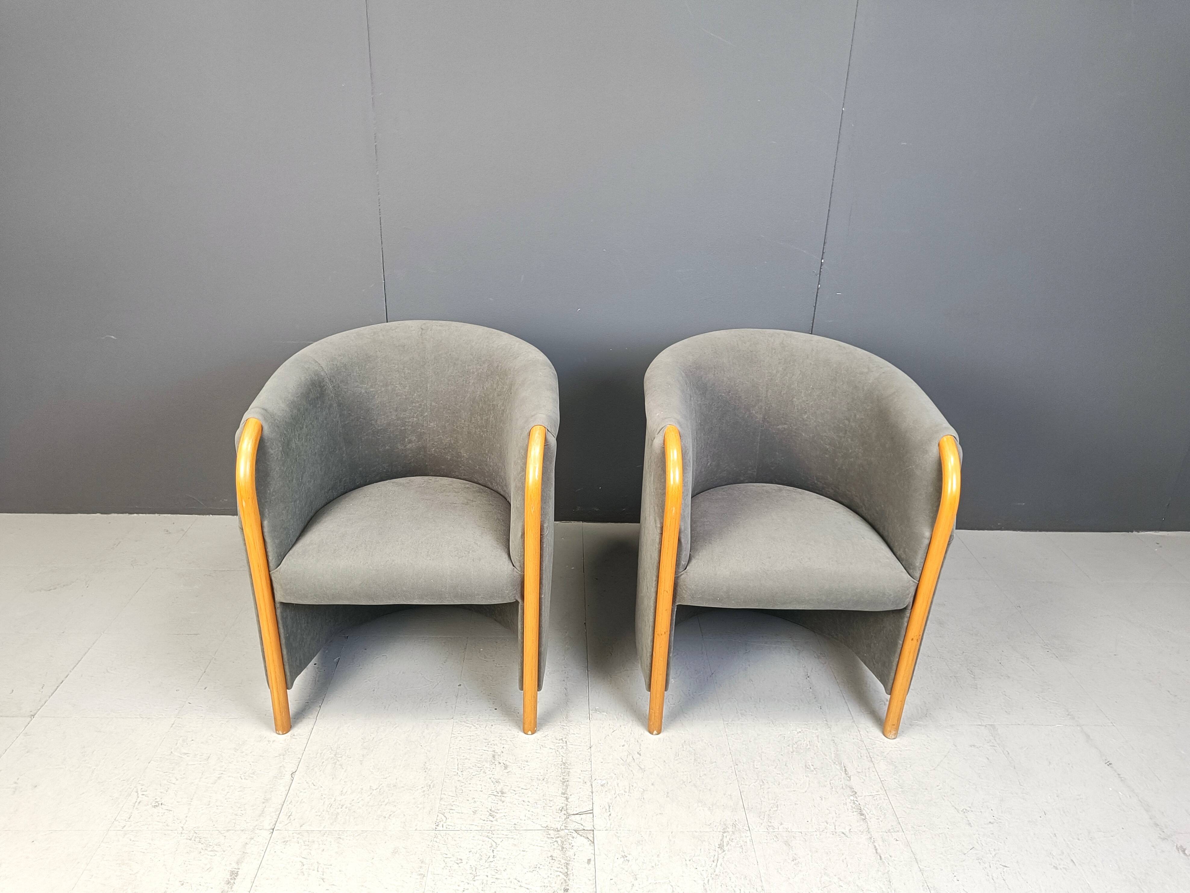 Pair of italian armchairs, 1980s