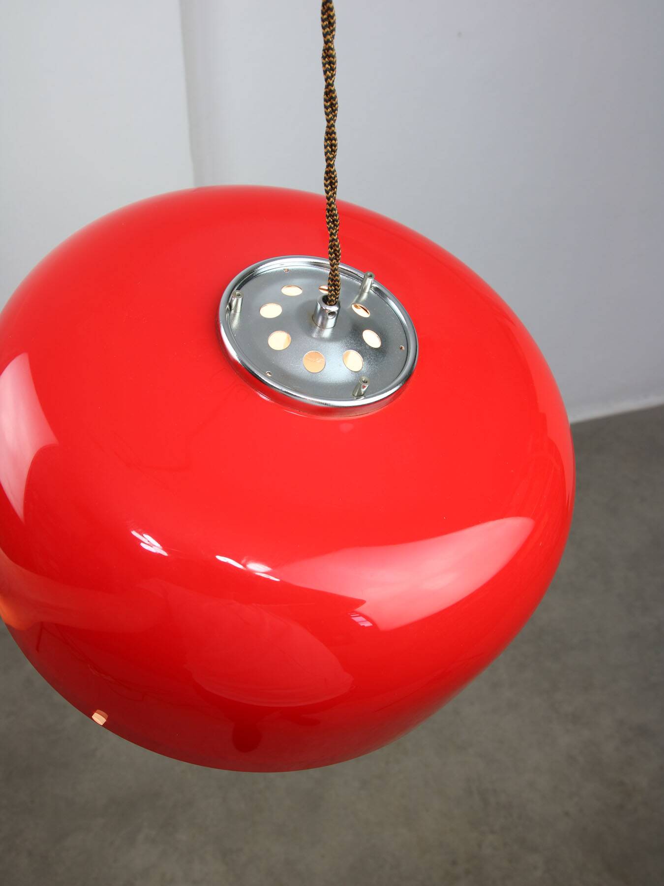 Space-age Red Medusa Pendant Lamp by Luigi Massoni for Guzzini, 1970s