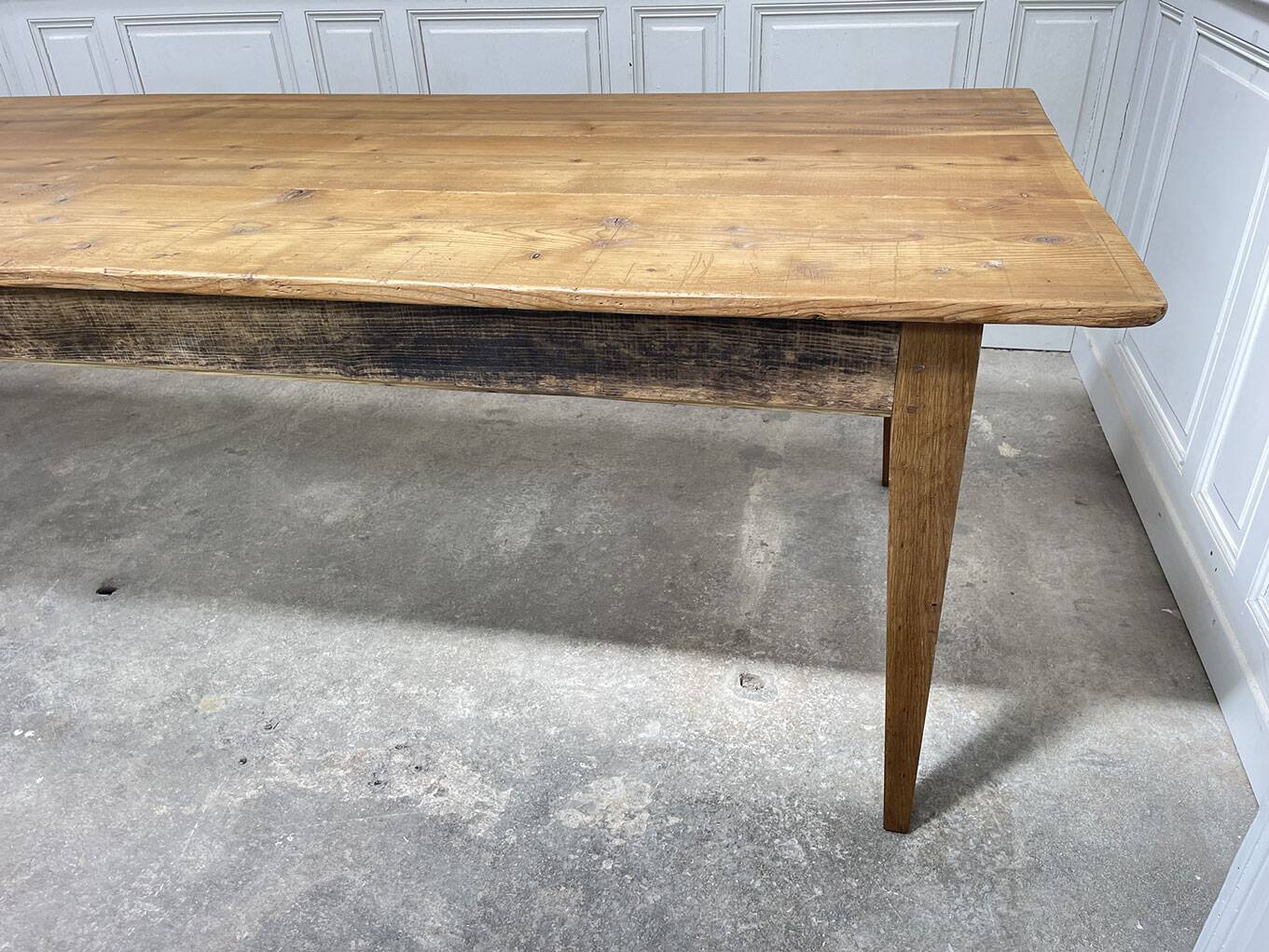 Large oak and fir table with honey patina