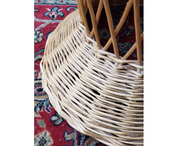 Rattan side table