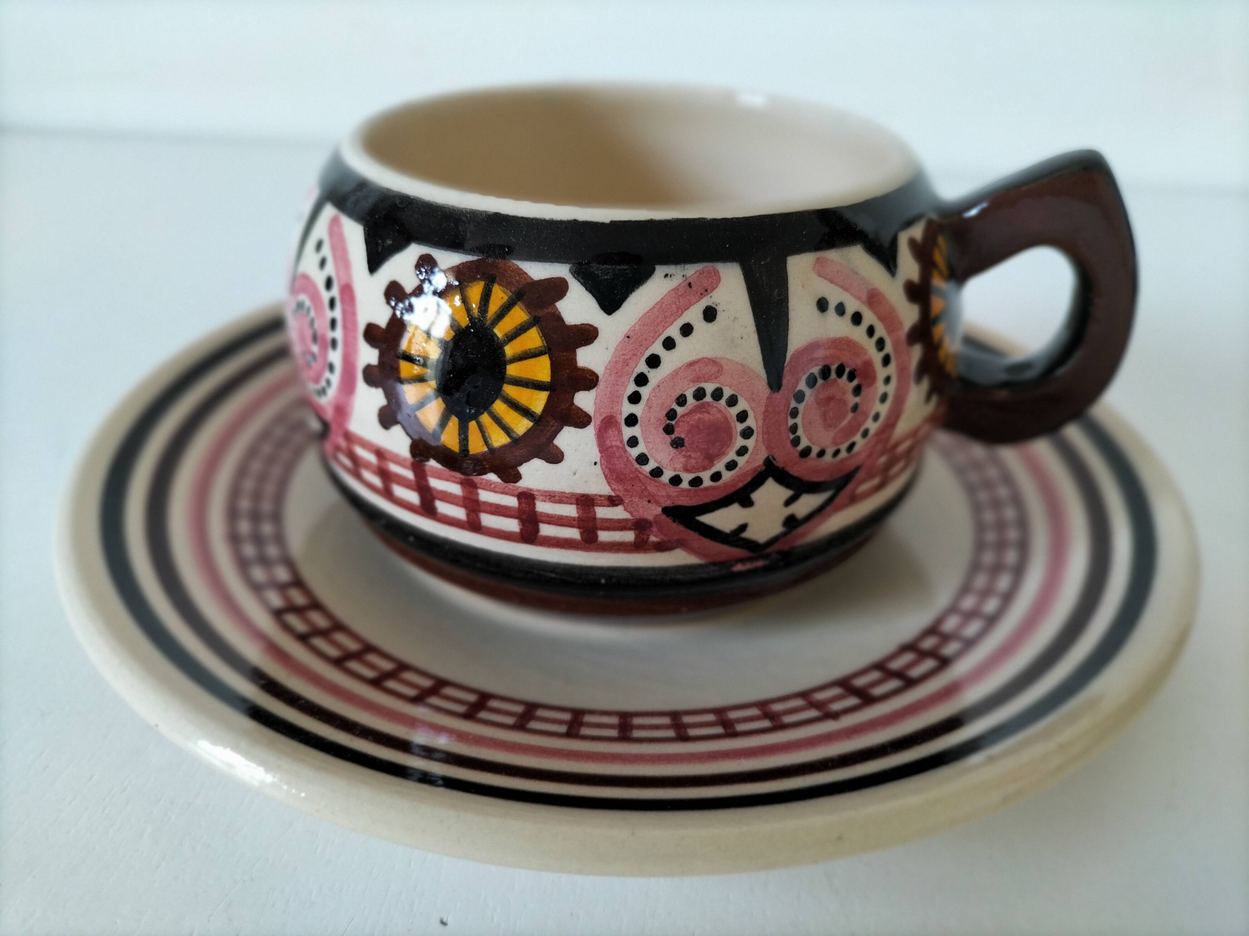 Cup and saucer Paul Fouillen – Quimper – 1950s