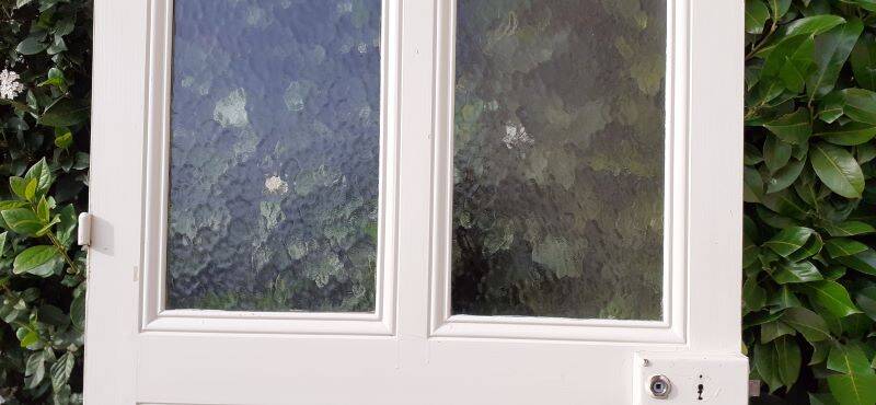 Communication door 1 translucent glass H233.5xL84.5cm old 20th century