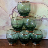 6 art deco glasses