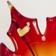 Murano glass vase by Fratelli Toso signed Murano orange and red
