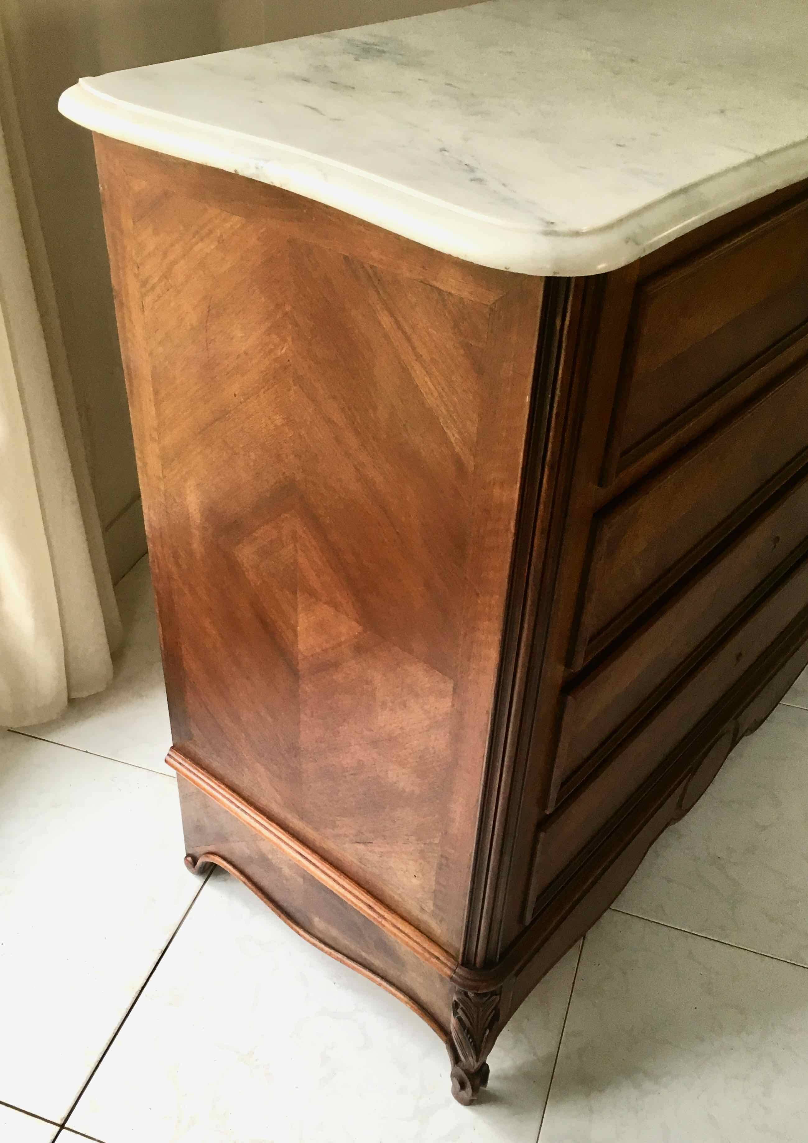 1940 chest of drawers inlaid wood and marble