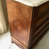 1940 chest of drawers inlaid wood and marble