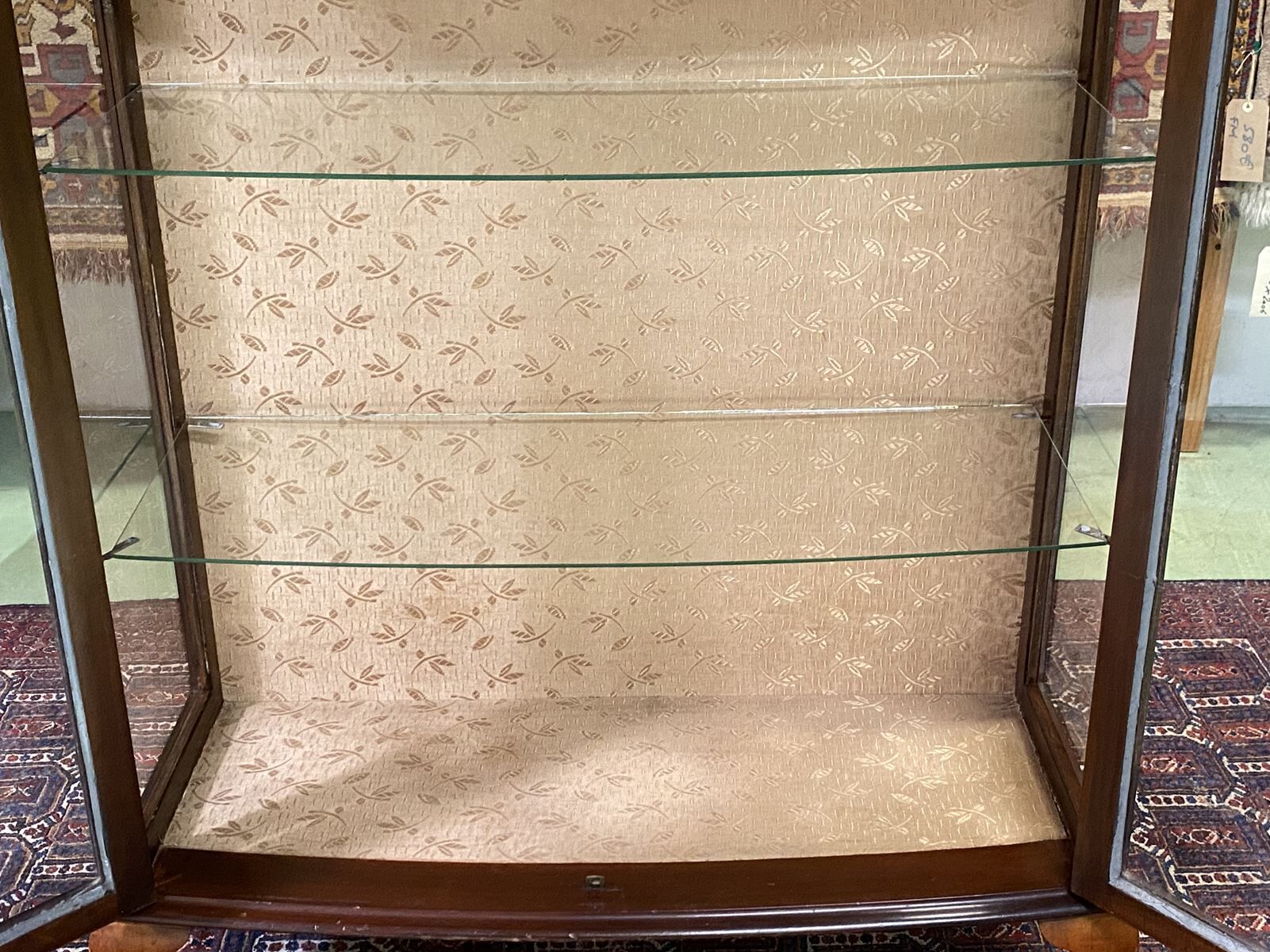 English art deco walnut showcase