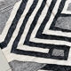 Kilim Berber Moroccan ecru with black graphic patterns 253x158cm