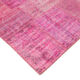 Hand-Knotted Oriental Overdyed 207 cm x 301 cm Pink Patchwork Carpet