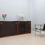 Vintage postmodern laminate and wood sideboard 1970s