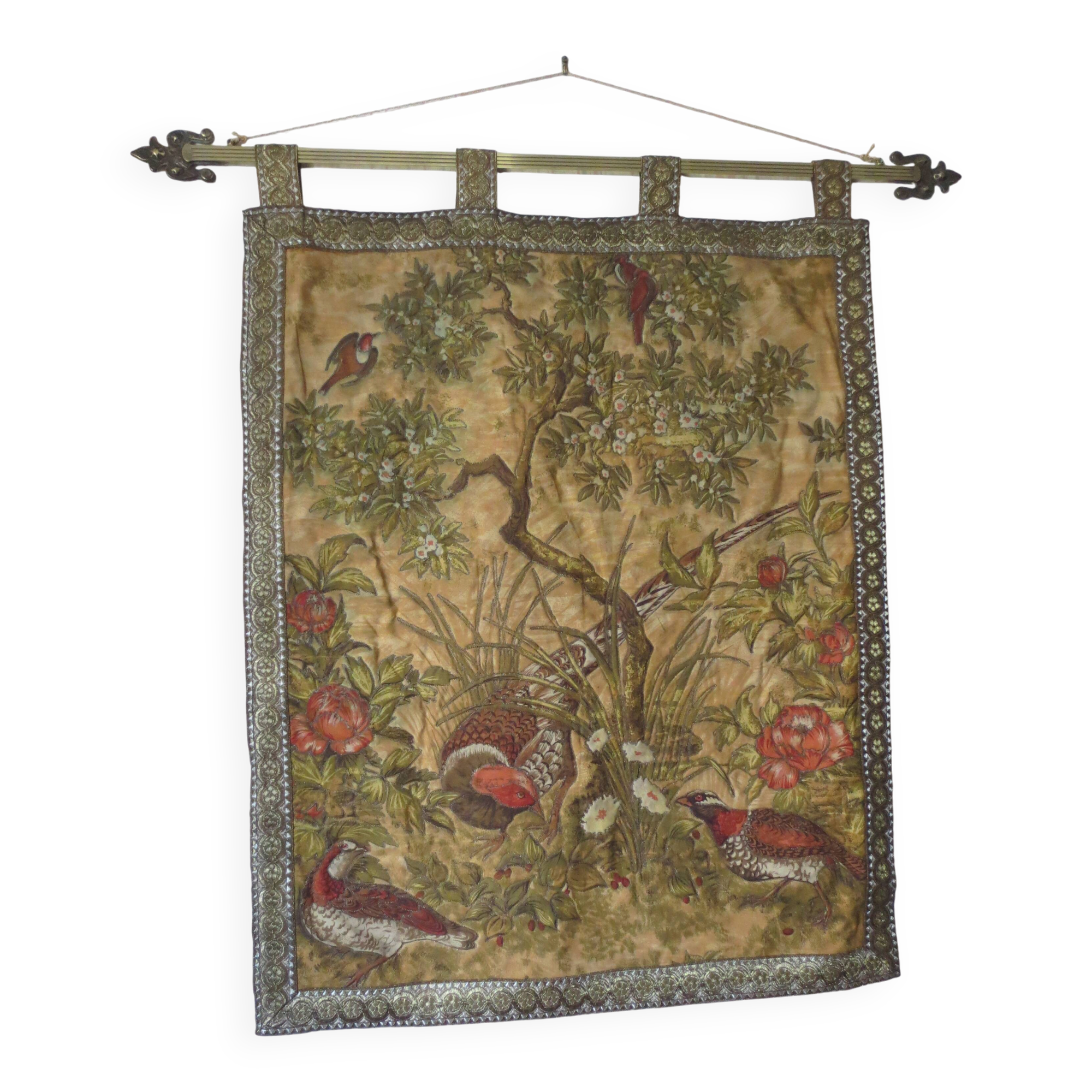 medium-sized embroidered antique tapestry