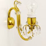 Lobmeyr Vienna Belle large wall sconce in brass and crystal, Austria, 1950s
