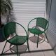 Pair of chairs half moon garden 80s Italian design