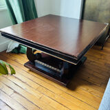 Empire style coffee table in solid wood – square top 80 cm