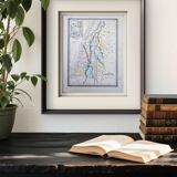 Palestine, old map, printed in 1852.