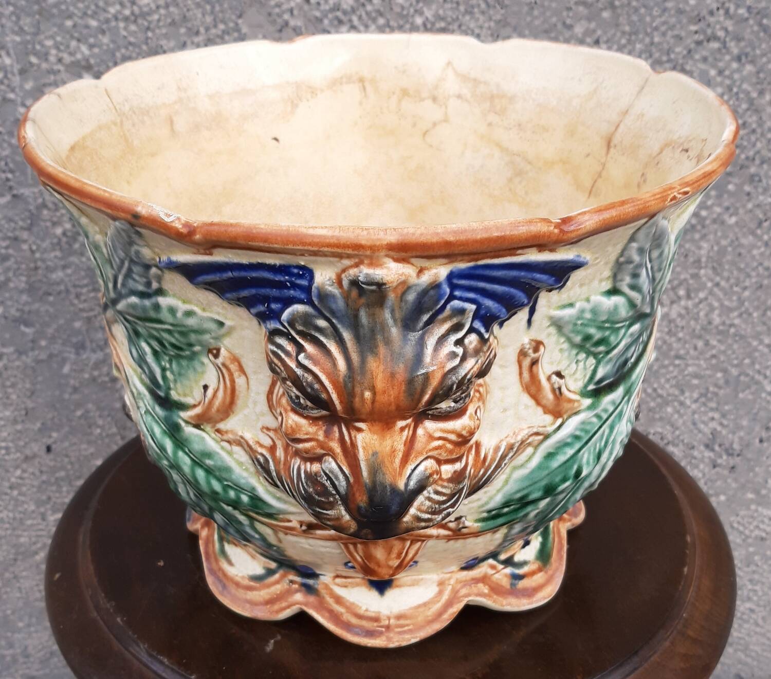 19th-century earthenware cachepot