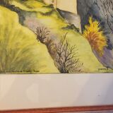 Aquarelle Château de Gruyères Suisse d’Yvonne Frémond
