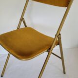 Folding chair Souvignet velvet and metal