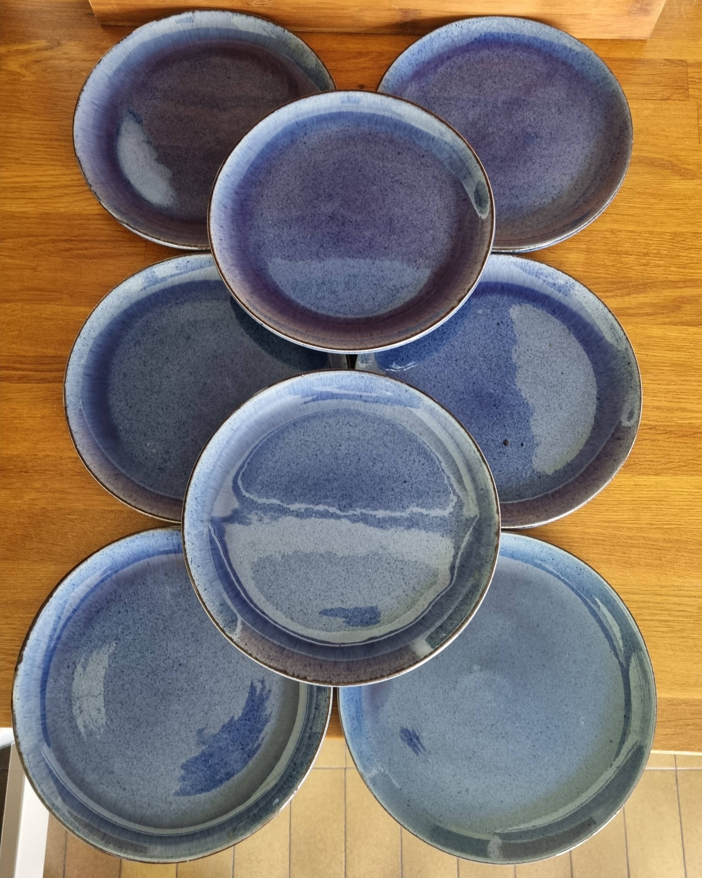 Set of 8 Terre E Provence earthenware dessert plates