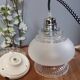 Portable lamp / pendant lamp in white opalescent glass. Art Deco style