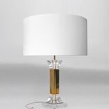 Plexiglass table lamp stand and brass