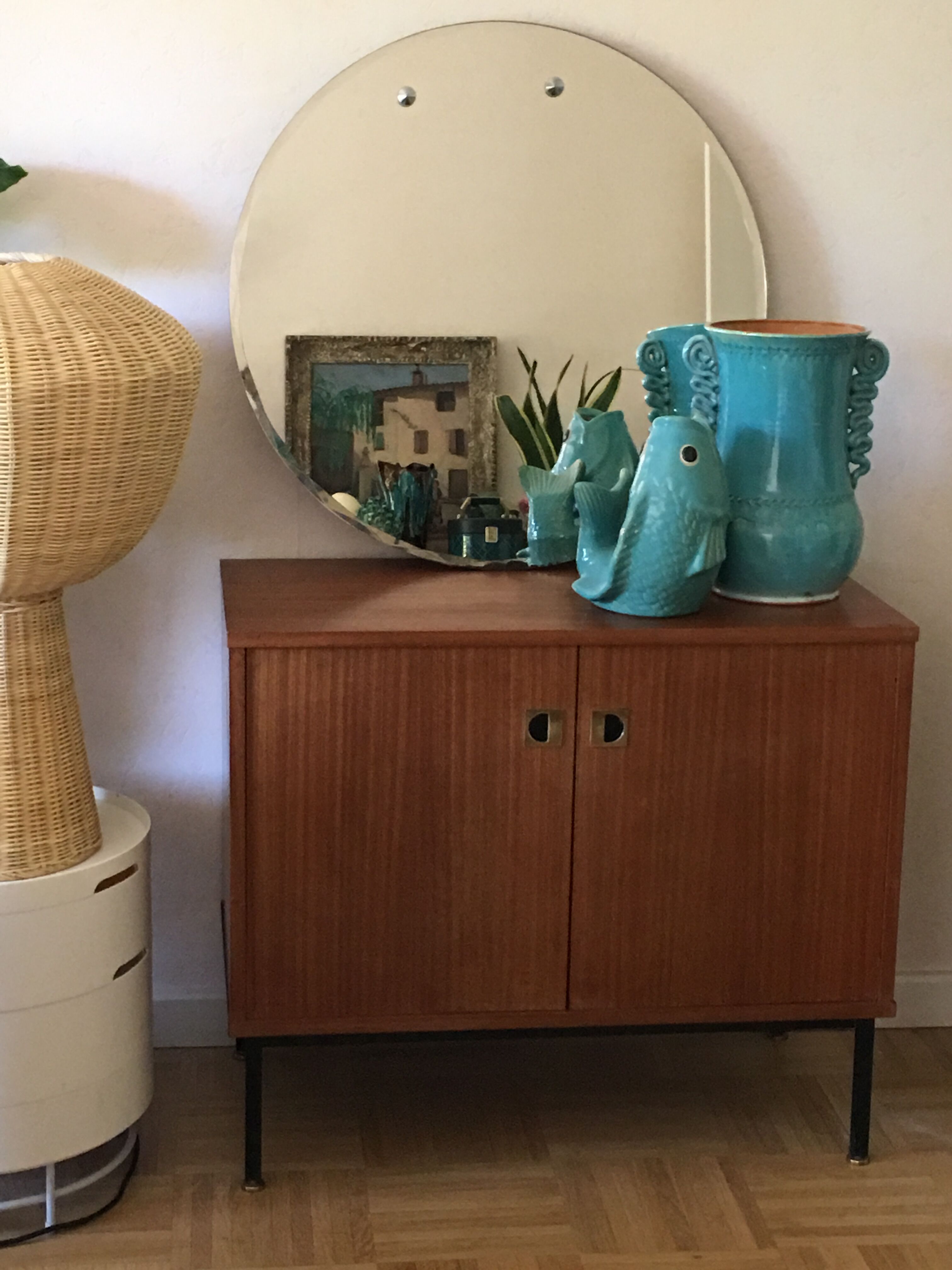 Vintage furniture in teak veneer