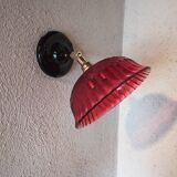 Vintage red glass wall light