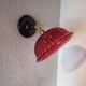 Applique murale vintage en verre rouge