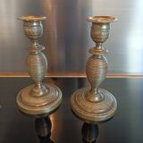 19th century bronze candlesticks
