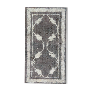 Vintage persian rug handwoven overdyed wool living area rug
